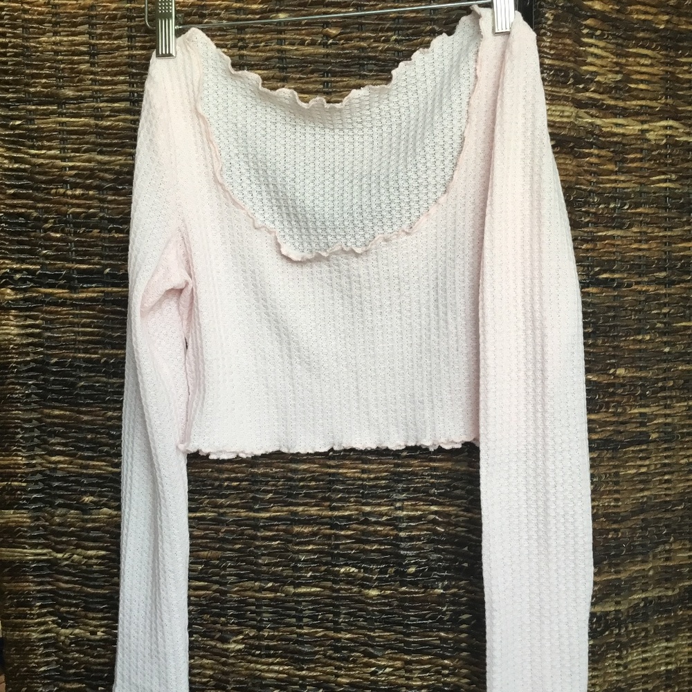 Shein light pink crop top